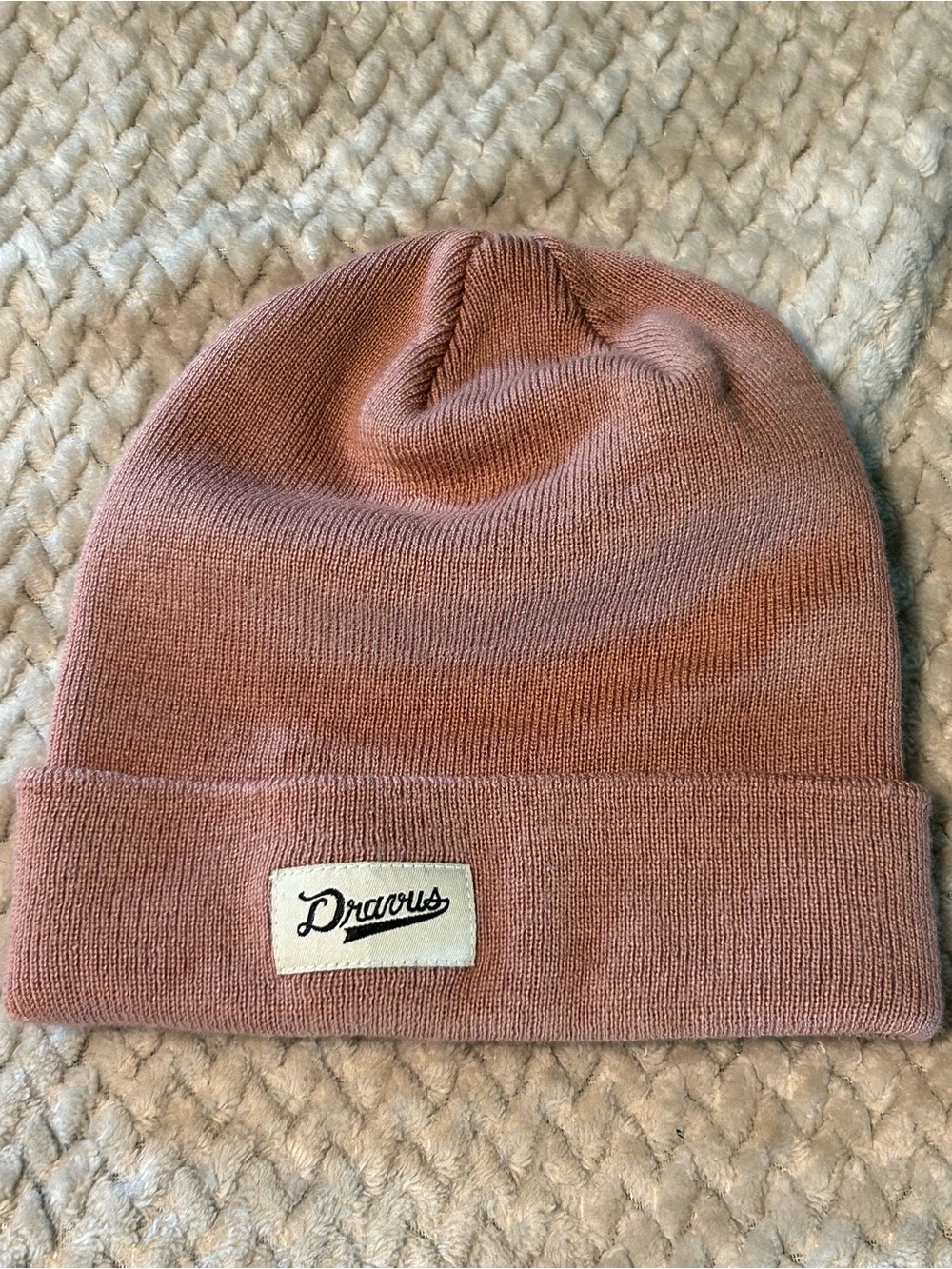Soft Knit Mauve Beanie Hat
